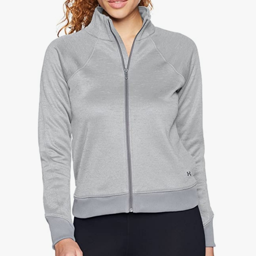 Womens Under Armour Coldgear Gray Full Zip Sweater